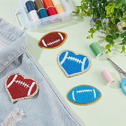 12Pcs 4 Styles Rugby Polyester Embroidered Appliques&nbsp;PATC-WR0001-13