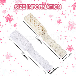 2ロール2スタイルのコットン中空リボン  メタリックワイヤーツイストタイ付き  フラット  花柄  ミックスカラー  1ロール/スタイル&nbsp;WCOR-MP0001-01