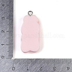 樹脂チャーム  プラチナアイアンループ付き  兎  ラベンダーブラッシュ  32x14x8.5mm  穴：2mm&nbsp;RESI-U004-01B