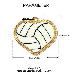 304 Stainless Steel Enamel Pendants&nbsp;STAS-OY017-96G