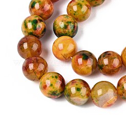 染め加工天然石瑪瑙ビーズ連売り  ラウンド  カラフル  13.5~14mm  穴：1.2~1.4mm  約27~28個/連  14.45~14.96''（36.7~38センチメートル）&nbsp;G-T142-04