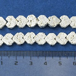 Electroplated Natural Lava Rock Beads Strands&nbsp;G-H303-A09-S01
