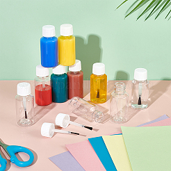 DIYのエッセンシャルオイルボトル  プラスチック製の空のボトル  キャップとソフトブラシ付き  ホワイト  2.7x6.4cm  容量：20ml（0.68fl.oz）&nbsp;AJEW-WH0348-302B-01