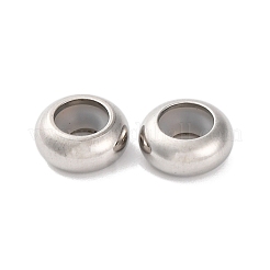 202ステンレスビーズ  内部のゴムと  スライダービーズ  ロンデル  ステンレス鋼色  10x4.5mm  穴：3mm&nbsp;STAS-P238-10P-G