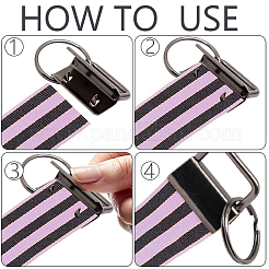 30Pcs 5 Colors Iron Ribbon Ends with Keychain Split Ring&nbsp;IFIN-GF0001-66