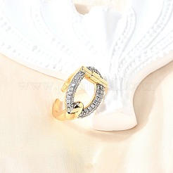 Brass Micro Pave Cubic Zirconia Cuff Rings&nbsp;RJEW-V007-02GP