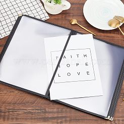 A4プラスチックメニューブックプロテクター  4ページ  模造皮革の長方形  透明  315x240x20mm&nbsp;AJEW-WH0300-01B