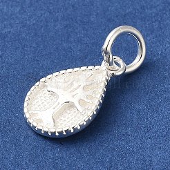925 Sterling Silver Teardrop with Tree of Life Charms&nbsp;STER-K180-04S