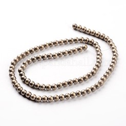 Non-magnetic Synthetic Hematite Beads Strands&nbsp;X-G-A140-17-3mm