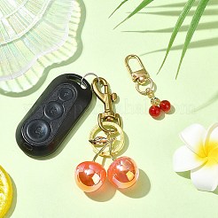 チェリーランプワークと樹脂ペンダント装飾  合金の留め金付き  ミックスカラー  55~90mm  2個/セット&nbsp;HJEW-SW00115-02