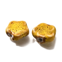 手作りの陶器ビーズ  花  ミックスカラー  14.5x15x6.5mm  穴：2mm&nbsp;PORC-H013-02