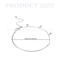 ステンレススチールアズキチェーンリンクブレスレット1個  女性用丸型ボールチャームブレスレット  ステンレス鋼色  内径：2-1/8インチ（5.3cm）〜2-7/8インチ（7.4cm）&nbsp;BJEW-LP0004-41P