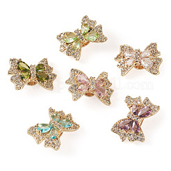 6Pcs 6 Colors Brass Rhinestone Beads&nbsp;KK-TA0009-14