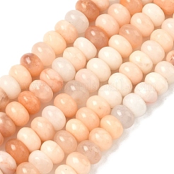 天然ピンクアベンチュリンビーズ連売り  ロンデル  8x5mm  穴：1mm  約75個/連  14.9インチ&nbsp;G-R408-5x8-08