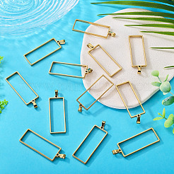 12Pcs 304 Stainless Steel Open Back Bezel Pendants&nbsp;STAS-TA0006-50G