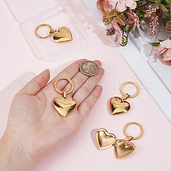 4Pcs 316 Stainless Steel Heart Locket Pendant Keychains&nbsp;KEYC-PH01620