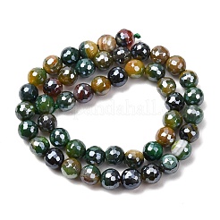 Electroplated Natural Agate Beads Strands&nbsp;G-B191-A07-8mm-19