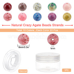 200Pcs DIY Natural Crazy Agate Beaded Stretch Bracelet Making Kits&nbsp;DIY-SC0014-75