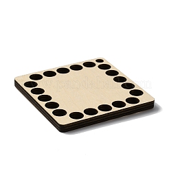 正方形の木製編み針ゲージ & 63.5x63.5x5 インチあたりの糸巻きガイド & かぎ針編みの定規ボード  小麦  6mm  [1]個/セット&nbsp;DIY-WH0033-90