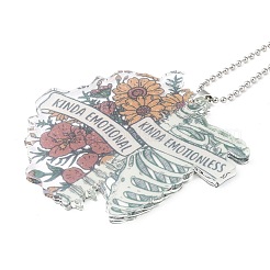 Flower Acrylic Pendant Decoration&nbsp;RJEW-E007-03P-09