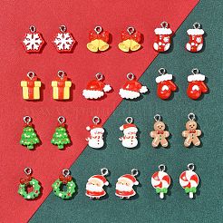 24Pcs 12 Styles Christmas Theme Opaque Resin Pendants&nbsp;RESI-FS0001-86A