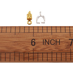 真鍮のアイスピックピンチベイル  長持ちメッキ  葉  ミックスカラー  10x7~11.5x4mm  穴：1.2~1.5mm&nbsp;KK-TA0007-77