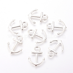 合金ペンダント  アンカー  銀色のメッキ  19x15x2mm  穴：3mm&nbsp;ENAM-WH0045-01S