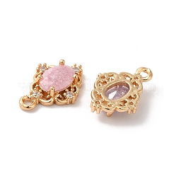 真鍮製チャーム  ガラスと  花の形  ミックスカラー  14x10x4mm  穴：1.2mm&nbsp;KK-C062-018G