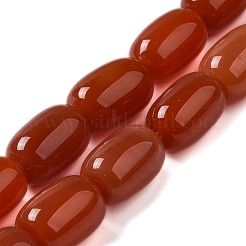 天然カーネリアン列ビーズ連売り  染め＆加熱  13~14x10~11mm  穴：1mm  約26~28個/連  15インチ&nbsp;G-P063-67