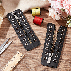 PU Leather Lace-in Boot Zipper Inserts&nbsp;DIY-WH0304-596B