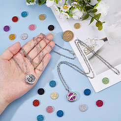 DIY Diffuser Amulet Perfume Locket Pendant Necklaces Making Kits&nbsp;NJEW-HS0001-20