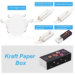紙引き出しボックス  口紅のパッキングボックス  レクタンジ  ホワイト  完成品：8.8x2.7x2.7cm&nbsp;CON-WH0076-33A