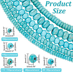 5 Strands 5 Styles Synthetic Turquoise Beads Strands&nbsp;TURQ-AR0001-40