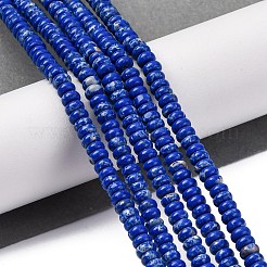 合成インペリアルジャスパー染めビーズ連売り  ロンデル  ブルー  4.5x2.5mm  穴：1mm  約142個/連  14.96''（38センチメートル）&nbsp;G-K343-C39-06