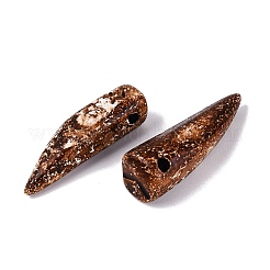 天然樹皮瑪瑙ペンダント  ホーンチャーム  31~38x10~13x9~12mm  穴：1.6~2.5mm&nbsp;G-Q606-86