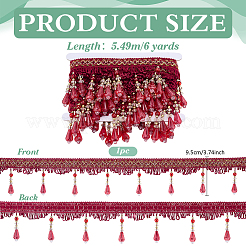 6 Yards Curtain Plastic Beaded Fringe Trim&nbsp;OCOR-PH0007-64B