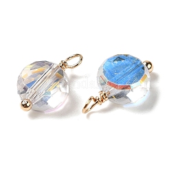 Half Plated Glass Charms&nbsp;KK-P242-20G-01