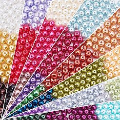 Eco-Friendly Dyed Glass Pearl Round Beads&nbsp;HY-PH0011-01-6mm