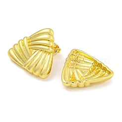 Rack Plating Triangle Brass Stud Earrings&nbsp;EJEW-I313-01G