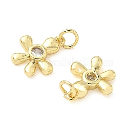 Brass Micro Pave Cubic Zirconia Pendants&nbsp;KK-Z120-56B-G