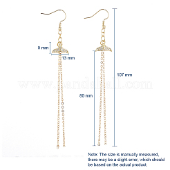 Whale Tail Brass Dangle Earrings&nbsp;EJEW-JE03951