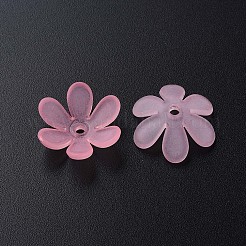 透明なアクリルビーズ  艶消し  花  ショッキングピンク  20.5x18.5x6.5mm  穴：2mm  約857個/500g&nbsp;LS-MACR-S373-107-D05