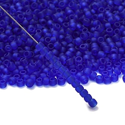 トーホー 8/0ラウンドビーズ  日本製シードビーズ  （8f）透明フロストダークサファイア  3mm  穴：1mm  約222個/10g&nbsp;X-SEED-TR08-0008F