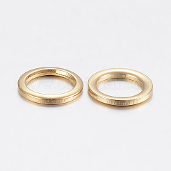 304ステンレススチールリンクリング  24KGP本金メッキ  8x1mm  穴：6mm&nbsp;STAS-F155-06G-8mm