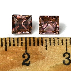 キュービックジルコニアカボション  ポイントバック  正方形  ロージーブラウン  6x6x3mm&nbsp;ZIRC-P116-01A-06