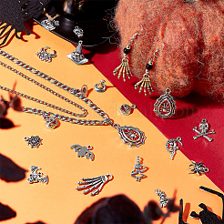 64Pcs 16 Style Tibetan Style Alloy Pendants&nbsp;FIND-SC0002-67
