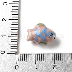 手作りの陶器ビーズ  手描きの陶器ビーズ  魚  ファミーユは磁器バラ  ミックスカラー  10~16.5x15.5~21.5x6~9mm  穴：1.4~1.6mm&nbsp;PORC-Z006-04