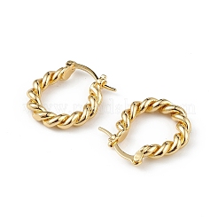Brass Twist Hoop Earrings for Women&nbsp;EJEW-L234-088G