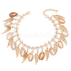 Bohemian Alloy & Plastic Shell Shape Tassel Anklets for Women&nbsp;FS-WGC85CC-01