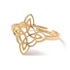 Sailor's Knot 304 Stainless Steel Hollow Adjustable Ring for Women&nbsp;RJEW-E073-04G